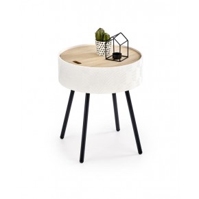 Стол журнальный HALMAR AURA белый матовый/черный, 38/45